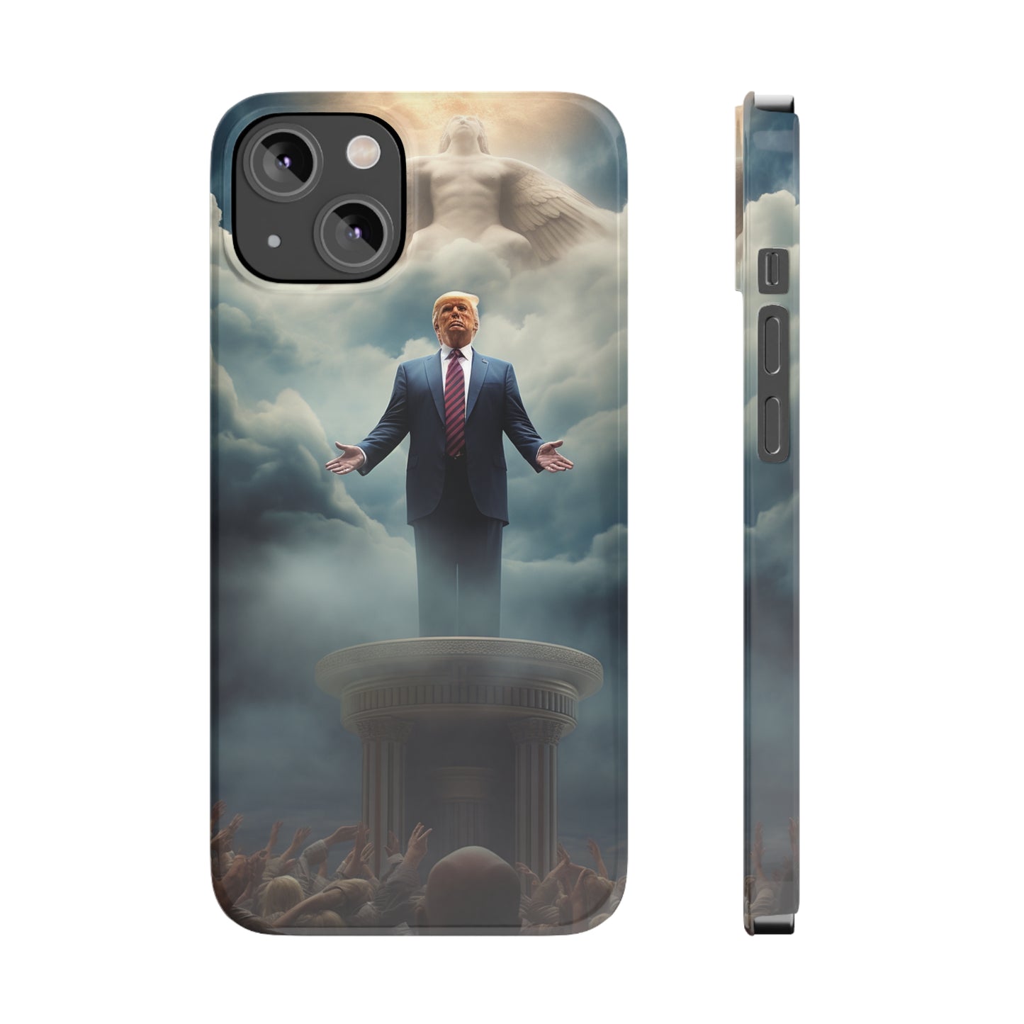 Trump on a Pedastal Slim Phone Cases