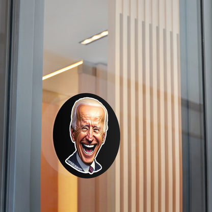 Smiling Biden Round Vinyl Stickers