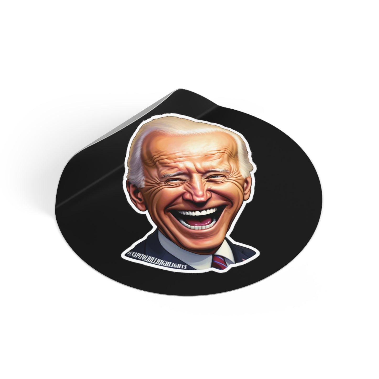 Smiling Biden Round Vinyl Stickers